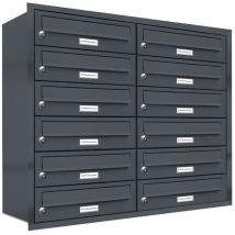12er Briefkasten Anlage Unterputz Montage Ral 7016 Anthrazit