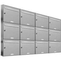 12er Edelstahl Briefkasten Anlage 12 Fach Wandbriefkasten Postkasten