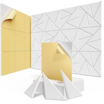 12er Pack Akustikplatten Selbstklebend 30x30cm - Schallabsorber Mit Linear-design - B1 Flammhemmend Schalldämmung Für Gaming-zimmer, Studio & Home 