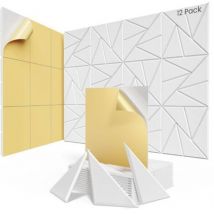 12er-pack Selbstklebende Akustikplatten, 30 X 30 X 1 Cm, Aus Hochdichtem Akustikschaum, Für Studio Und Homeoffice – Weiß