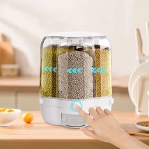Gojoy - 12kg Reis Getreide Spender Speicher Box Küche Lebensmittel Getreide 6-grid 360°