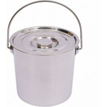 Gojoy - 12L Seau Seau de Cuisine Seau d'alimentation Seau à Champagne Seau à Glace Seau à Lait avec Couvercle en Acier Inoxydable (12L)