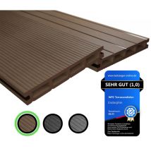 12m² Braun wpc Terrassendielen Komplettset - Endorphin