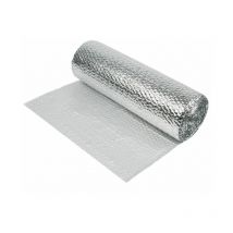 1.2 x 1m Silver Multi-purpose Double Aluminium Bubble Insulation Foil. Loft, Wall, Home, Caravan, Attic, Garage, Roofs - Silver - Yuzet