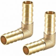 KZQ - 12mm Barbed Brass Hose Fitting 90 Degree Elbow Hose Connector Coupler Hose Adapter 2Pcs