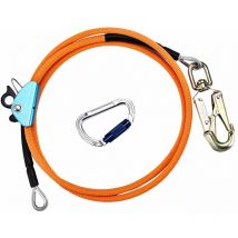 12mm2,4m Harnais de sécurité avec ajusteur de mousqueton à triple verrouillage, lanière réglable, faible extension pour la protection contre les