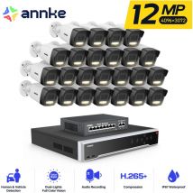 12MP PoE Überwachungskamera Aussen,32 Kanäle nvr mit 24 poe Kameras,Nachtsicht, Bewegungserkennung,APP/PC-Fernbedienung,24/7 Aufnahme - Annke