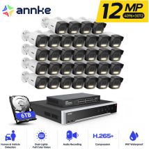 Annke - 12MP PoE Videoüberwachungsset Außenk 32CH nvr 32×Kamera Intelligente Dual Licht Nachtsicht,Mail Alarm Bewegungserkennung, app/pc