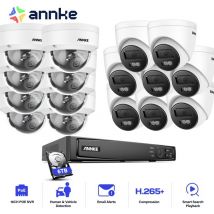 12MP Videoüberwachungsset Aussen,16 Kanäle nvr mit 16X 12MP PoE Kamera Farbkameras Nachtsicht Remote App/PC Überwachungskameraset 8 Dôme+8 Tower,6TB