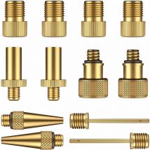 12Pcs adaptateurs pour valves, Cuivre pur sans fuite d'air, Pour vélo, Pompe à vélo et compresseurs pompes