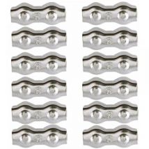 Cyslmuk - 12PCS Attaches de câble en acier M3, 12 pièces, attaches de câble duplex, serre-câbles en acier inoxydable 304, serre-câbles en fil de 2mm,