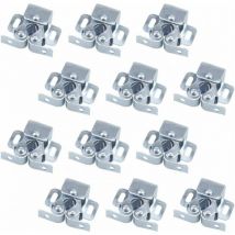 12PCS Fermetures de Porte, Ferme-portes, Fermetures à Double Galet pour Porte battante de Meuble, Loquet Porte d'armoire Double Rouleau Catch Loquet