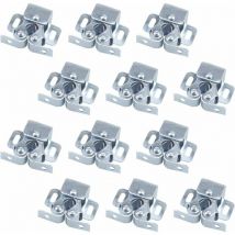 12PCS Fermetures de Porte, Ferme-portes, Fermetures à Double Galet pour Porte battante de Meuble, Loquet Porte d'armoire Double Rouleau Catch Loquet