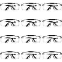 12pcs Lunette protection,Lunette de protection travail,Lunettes de Protection de Vision Intégrale,Lunettes de protection anti-buée avec protection uv