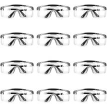 12pcs Lunette protection,Lunette de protection travail,Lunettes de Protection de Vision Intégrale,Lunettes de protection anti-buée avec protection uv