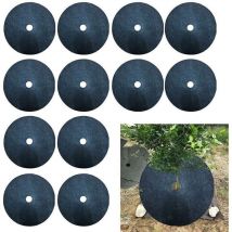 Serbia - 12pcs Protection Mat Covering Ring For Tree Plant Black Made Of Nonwovens Material Weeding Cloth 16.53in