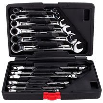 12pcs Spanners fixes Kit de jeu d'outils à clairerie à cliquet 8-19 mm