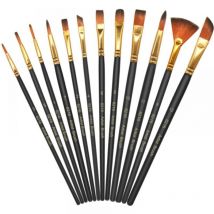 (12PCS)Pinceau acrylique - Stylo à pointe lisse en nylon Fine Art Fine Art - Pour la peinture acrylique à l'aquarelle