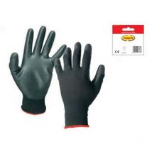12BLISTER guanti da lavoro in poliestere con palmo ricoperto in lattice - tg.m misura 8