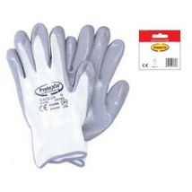12BLISTER guanti da lavoro in poliestere con palmo ricoperto in nitrile grigio - tg.s misura 7