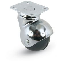 12PZ ruota girevole per mobili cuffia cromata ART.165 MM.40-PIASTRA MM.40X40