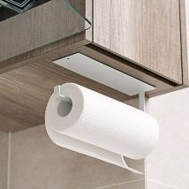 Porte sans Perçage Porte Essuie Tout Mural Porte Rouleau Papier (Blanc) pour Cuisine Salle de Bain Chambre