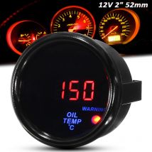 Kingso - 12V 2 pollici 52mm 20-140 Indicatore temperatura olio Display led digitale Misuratore auto faccia nera con sensore Hasaki