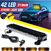 Drillpro - 12V 21 ''42 led balise ambre barre de secours Flash magnétique universel Auto lbtn