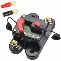 Odipie - 12V-24V 100A dc Interrupteur à fusible automatique Disjoncteur Fusible de réinitialisation Auto Marine Bateau Vélo Stéréo Audio (100A)