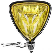 Jeffergarden - 12V 55W Triangle Phare Jaune Lentille Noir Logement Fit pour Tous Rétro Motos vtt