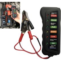 12V Batterietester 6 LED-Leuchten Autobatterietester 12V Lichtmaschine Batterieanalysator für Auto Motorrad