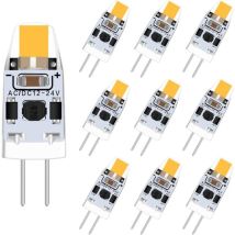 Kcvv - 12v G4 Led Blanc Chaud 3000k Lumière, Dimmable G4 Led Ampoule 2w Ampoule Led, Remplacement G4 15w 20w Ampoule Halogène, Ac/dc 12-24v, Paquet De