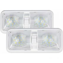 Dewdat - 12V led Interior Lights Camper Van Ceiling Light 12V 3.5W led Natural White Light Dual Lights with Switch for Motorhome Caravan Boat 2 Pack