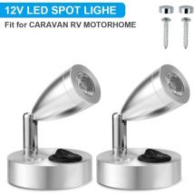 Litzee - 12V led Spot Lampe de Lecture Interrupteur Réglable Lumière Chaude pour Camping Car Van Bateau Led Lumière Intérieure (2 pcs)