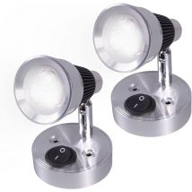12V LED Spot Lampe de Lecture Murale 2 pièces Auto LED Lumière Interrupteur réglable Intérieure Caravane Van Lumière pour Camping-Car, Camper Van,