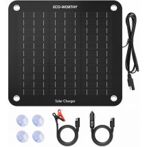 Eco-worthy - 12V portable epoxy 10W panneau solaire chargeur de batterie Motohome tente de camping en plein air