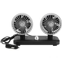 Jeffergarden 12V Universal Car Electric Fan Dual Head 180 ° Rotatif Auto Air Cooling Dashboard Mount