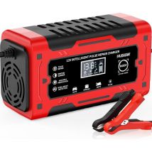 12V6A Chargeur de Batterie Moto,Chargeur Moto Batterie Mainteneur avec Automatique Réparation Fonction avec Écran LCD,Chargeur Batterie Moto pour