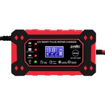 12V6A Chargeur de Batterie,Chargeur Batterie Moto Mainteneur avec Automatique Réparation Fonction avec Écran LCD,Chargeur Moto pour Voiture Moto