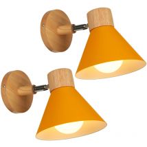 Stoex - 2X) Applique Murale Interieure Rétro Lampe Murale Métal E27 Applique Murale Vintage Pour Salon Chambre Salle De Bain (Orange)