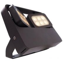 Trade Shop Traesio - Trade Shop - 12w Doble Difusor Led Foco Soporte Ajustable Ip65 Luz De Jardín Al Aire Libre -