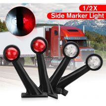 1/2x 10LED 10- 30V Red&White Auto Car Side Marker Indicator Light For Trailer Truck Train Lorry Caravan Accessories