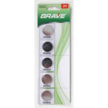 Buri - 12x 5er-Set Knopfzellenbatterien Lithium CR2016 3V Großpackung 60 Stück