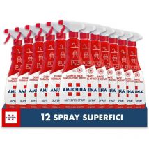 12x Amuchina Superfici Spray Disinfettante Sgrassatore Attivo 12 Flaconi x 750ml