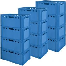 Kingpower - 12x Boucher Caisse Viande Caisse Eurofleischkiste E3 Caisse Empilement Plastique Bleu