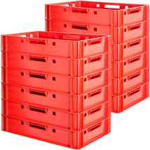 Kingpower - 12x Boucher Caisse Viande Caisse Eurofleischkiste Rouge Caisse Empilement Plastique