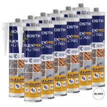 Bostik - Lot de 12 Mastics polyuréthane multi-usages flexpro PU790 300ml (Blanc, Gris, Brun, Noir ou Beige) Couleur: Noir