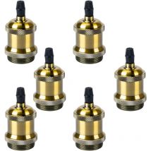12X E27 Vintage Portalampada, Edison Retro Lampada a Sospensione, Adattatore in Ceramica Solida (Bronzo)