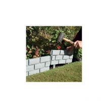 12x Grey Brick Effect Garden Edging, Garden Lawn Borders Fence Flowerbed