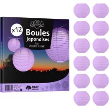 12x Lanterne Papier 10 cm Parme - Suspension Boule Papier 10 cm (12'') type Lanterne Japonaise pour Decoration Mariage - 12 pièces - Le must de la